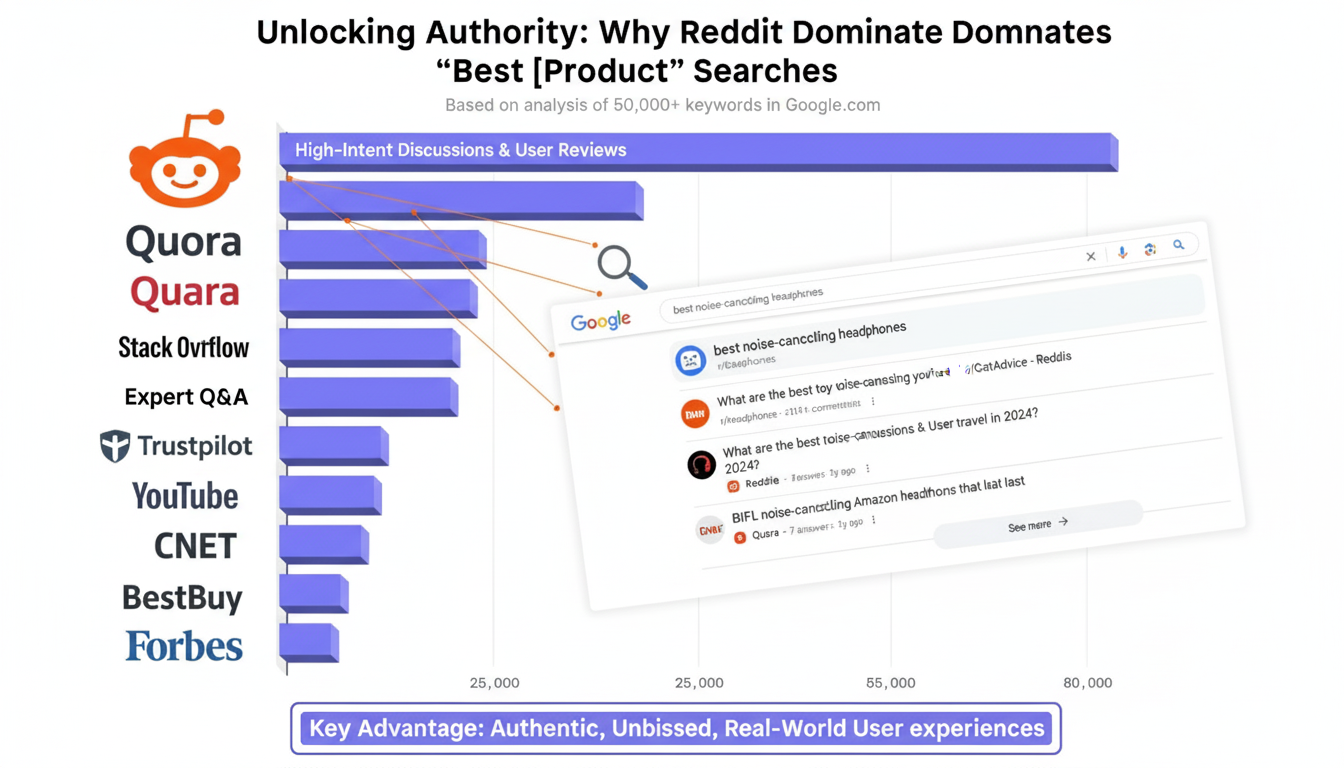 Reddit Goldmine - Most Prominent Sites Chart